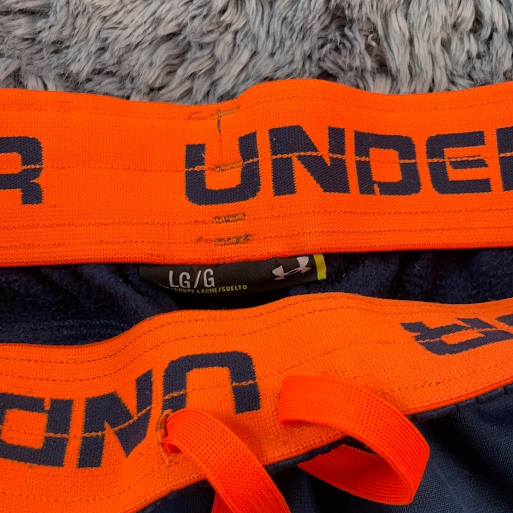 Navy Blue and Orange Under Armor Sweatpants!